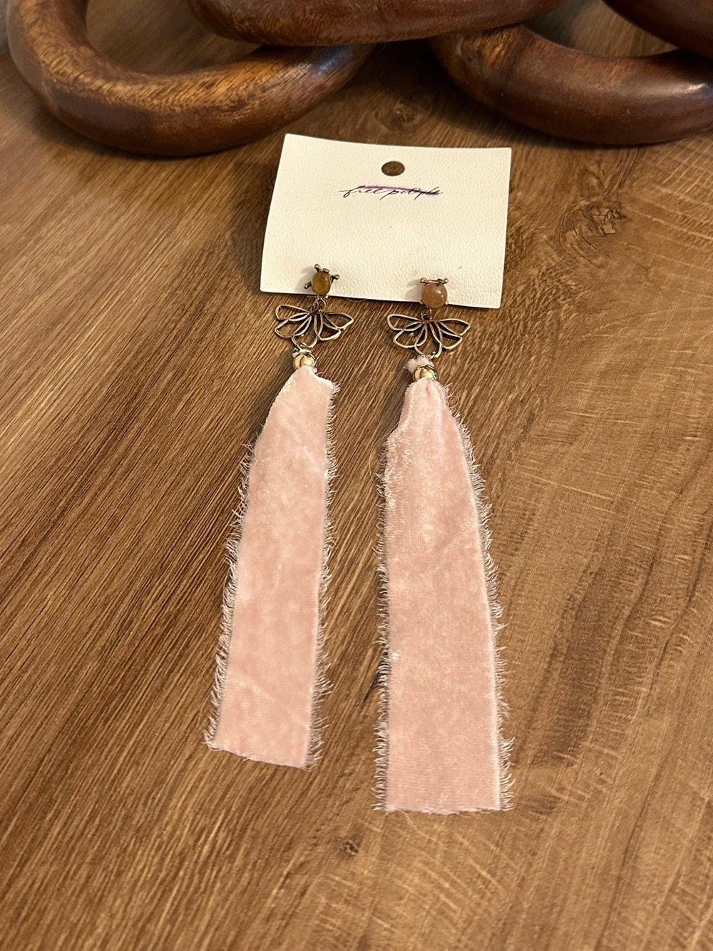 NWT Free People Lulu Dangle Velvet Ribbon Earrings retail $38